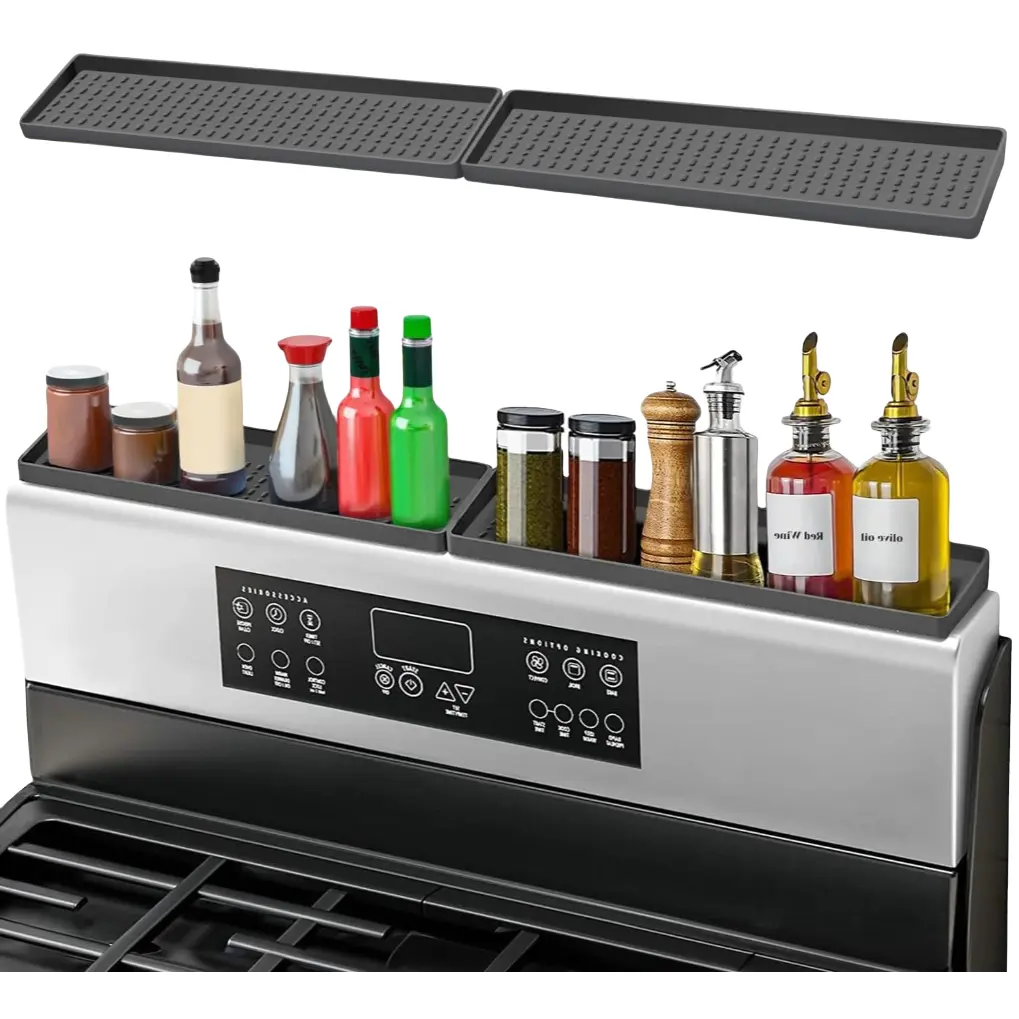 ONESHOW HOME Silicone Magnetic Spice Rack - Durable Kitchen Gadget with Adjustable Shelf, Easy Installation, Wipe Clean Storage for Stove Top & Kitchen Accessories Organization
