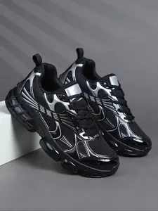 Men's Fashionable Lace Up Low Top Sneakers, Casual Comfortable Sports Running Shoes, Trendy All-match Sneakers for Daily Wear, Running Athletic Shoes, Athletic Running Trainers