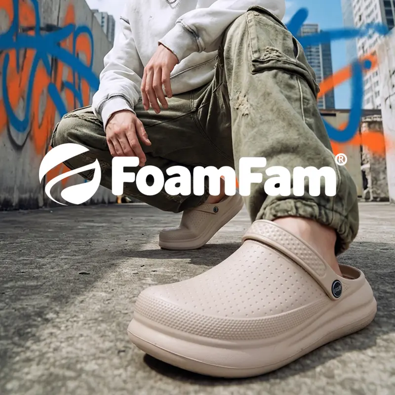 US Market Launch Special Offer!FoamFam Convertible Clogs  Men Women  2in1 Breathable Waterproof EVA Clogs with Thick Sole Adjustable Heel Hospital Restaurant Work Indoor Outdoor Comfort Shoes
