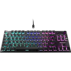 ROCCAT Vulcan TKL Mechanical Gaming Keyboard - Tenkeyless Design, Titan Optical Switches, RGB AIMO Lighting, Anodized Aluminum Top, Detachable USB-C, Compact Low-Profile for Enhanced Accuracy & Responsiveness