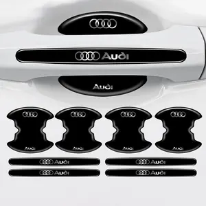 4PCS/8PCS Car Door Handle Bowl Protective Stickers Anti-collision Decal For Audi Q7 Q3 Q5 R8 TT S5 S6 RS Sline Quattro A4 A5 A6