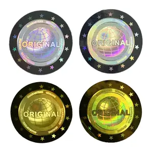 245pcs/490pcs Round Earth Hologram Sticker Tamper-Evident VOID Security Original Genuine Label for Product Display or Sealing