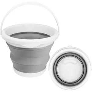 Collapsible 5L(1.3 Gallon) Silicone Mop Bucket & Ice Bucket No Wringer Set Portable Household Cleaning Supplies Bucket for Floor Cleaning Caddy Spin Mops