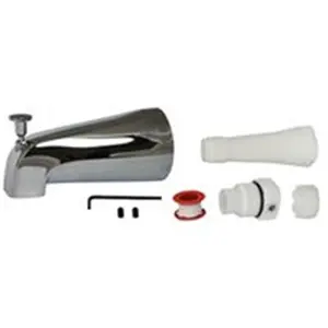 212 MAIN Universal Tub Spout with Diverter, Chrome, Chrome Finish, Front Diverter, Includes Adapters