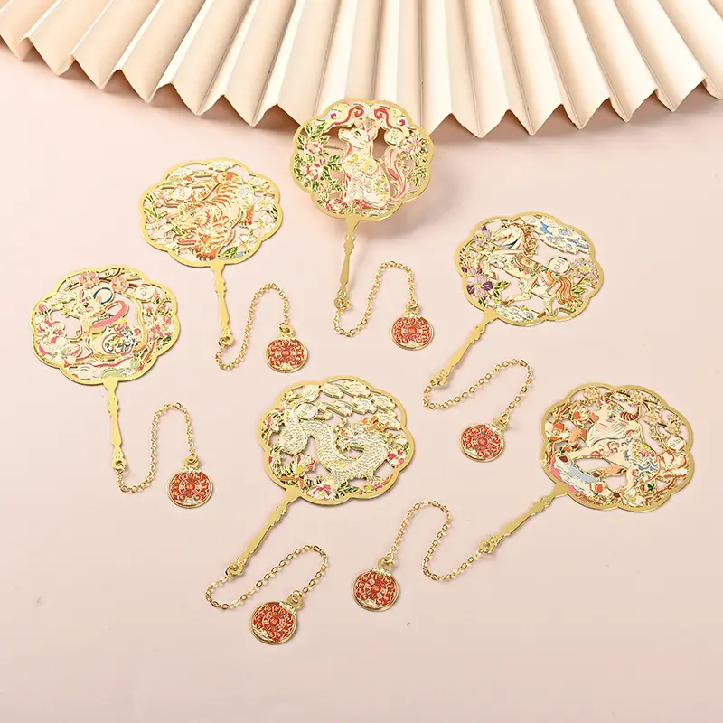 Chinese Motif Metal Bookmark with Metal Finish, Office Stationery for Computers & Office Equipment Use