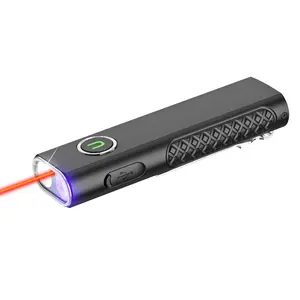UltraFire S3 EDC Slim Flashlight (White/UV/Red) 1200 Lumens Magnetic Tail USB C Rechargeable Pocket Sized for Outdoor Emergency Portable