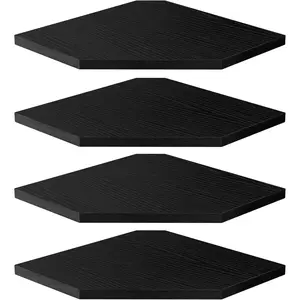 Corner Shelves 4-Pack for Bathroom & Kitchen, Space-Saving Floating Corner Wall Shelf with Easy Installation- Black