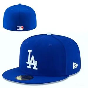Royal Blue NY MLB Snapback Baseball Cap – LA Dodgers NY Yankees Braves Pirates Adjustable Flat Brim Hat, Embroidered Team Logo Streetwear Fashion Cap for Men Women, Classic Hip Hop Sports Hat