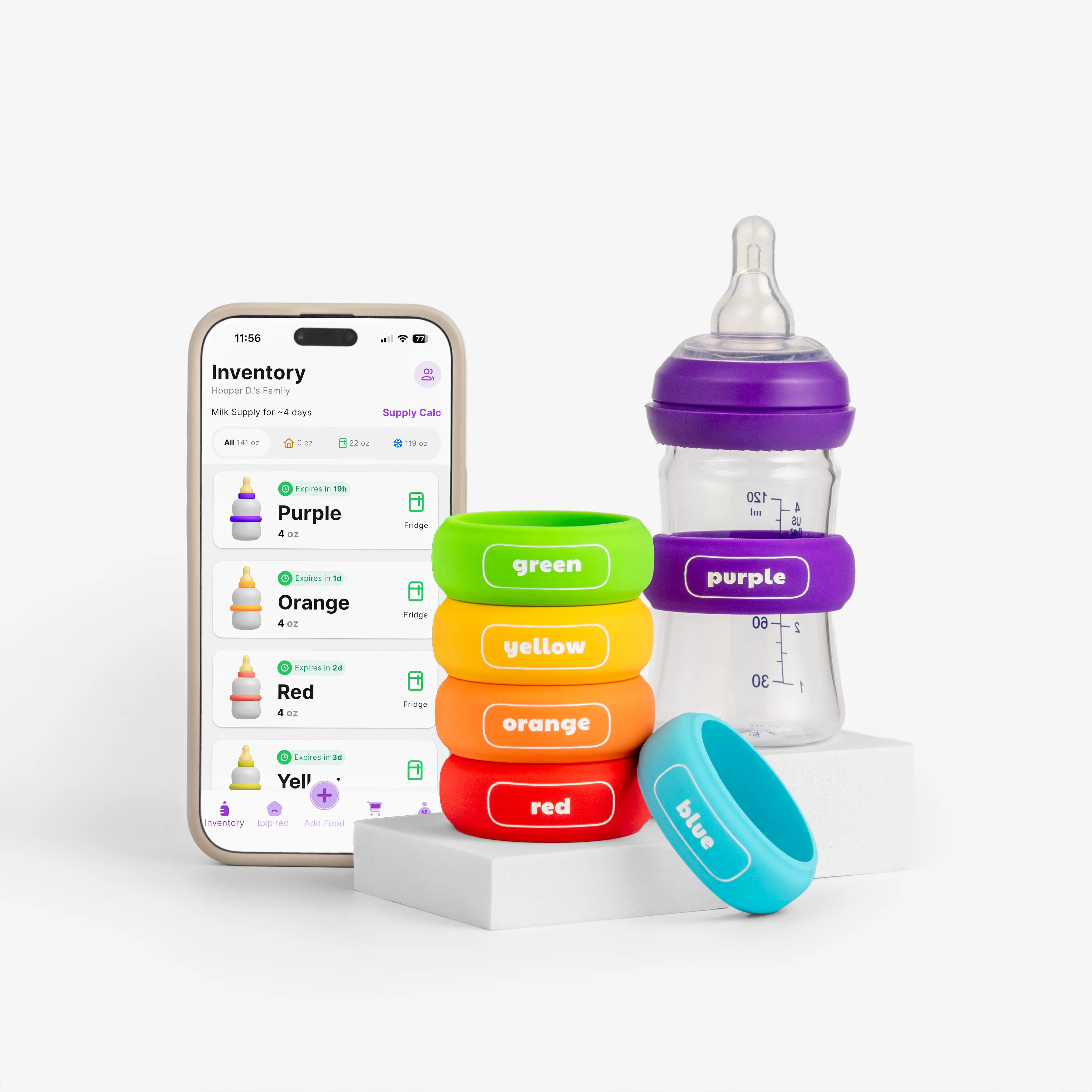 HoopDee Hoops Baby Feeding Accessory - Rainbow, Pastel, Earth Pack for Breastfeeding Bottles