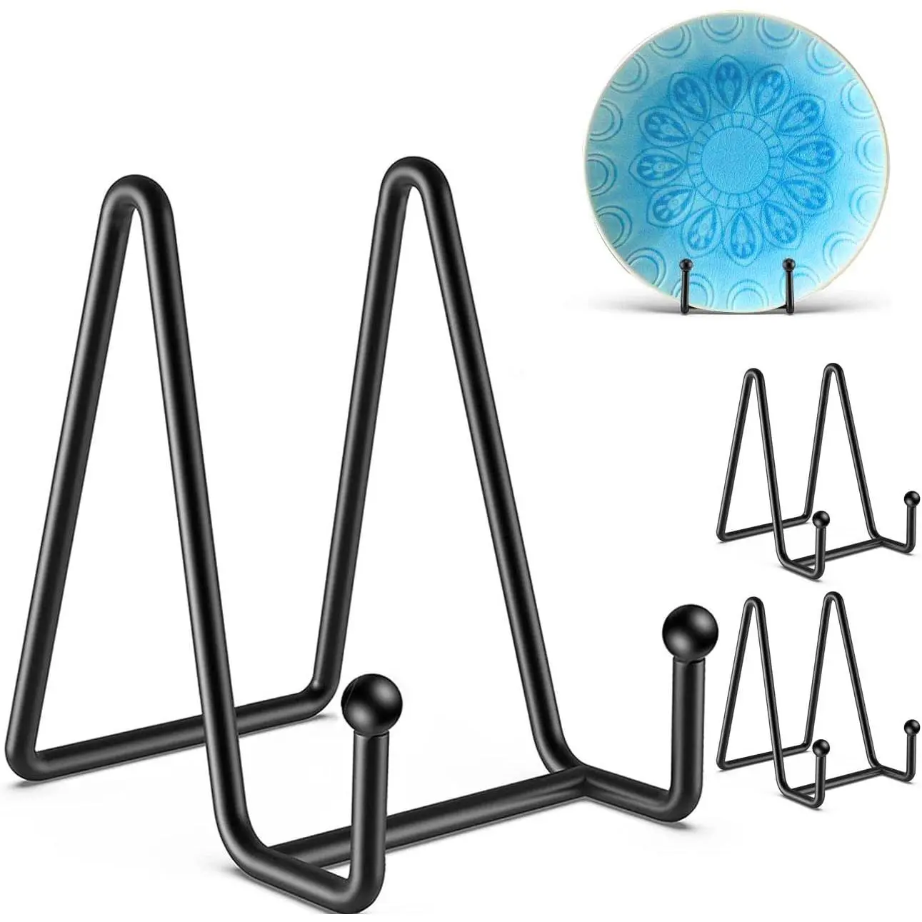 Plate Stands for Display, Plate Holder Display Stand, Metal Frame holder stand for Book Holder, Picture Stand, Decorative Plate stand, Photo and Platter, Tabletop Art