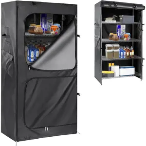 Wire Shelf Cover, Water Resistant Storage Shelving Covers for Wire Shelving, Wire Metro Rack Dustproof Protective Cover (Black, 49.2"L x 19.7"D x 72.1"H)