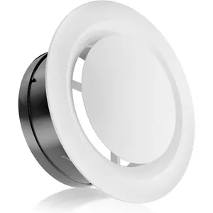 8 Inch Soffit Vent, Adjustable Air Vent Cover, ABS Round Ceiling Vent Covers for Living Room, Attic, Bathroom, Kitchen, Ventilation Use, White - Opening Size 7.32"