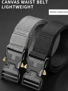 Men's Quick-Release Tactical Belt, Adjustable Belts, Carbon Fiber Textured Buckle, Thick Nylon Strap, Durable Breathable, Ideal for Outdoor Training