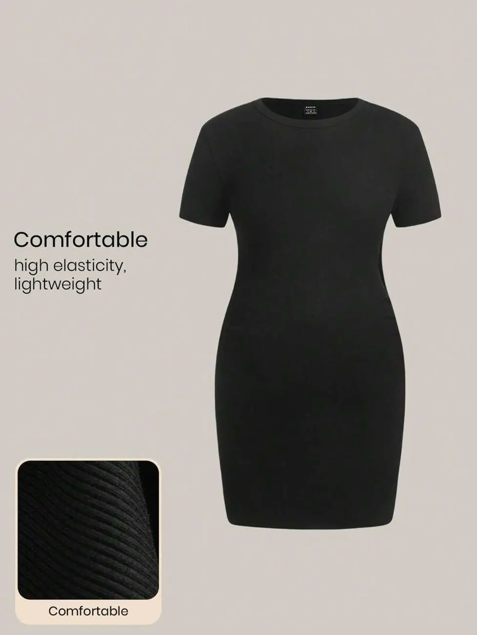 Maternity Solid Color Round Neck Dress, Short Sleeve Comfortable Pregnancy Apparel for Summer