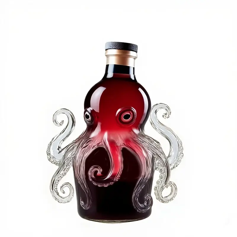 Octopus Whiskey Decanter – Unique Glass Bottle Gift for Dad, Husband & Whiskey Lovers, Creative Home Bar Decor