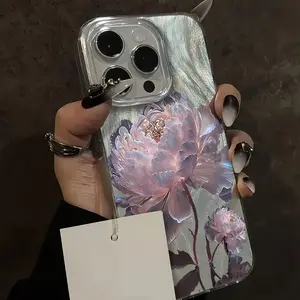 Elegant Lotus Pattern Phone Case, Soft Shell Protection Cover for iPhone 17, 16pro, 15, 14, 13, 12, 11 Pro Max, Gift for Friends or Partner