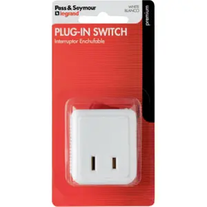 212 MAIN Plug-In Cord Switch - 15A/120V Rating, Polarized Single Outlet, White (Model 4404WBPCC8)