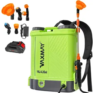 VAXMAY Battery Powered Backpack Sprayer 4 Gallon 100 PSI Electric Garden Sprayer Works with Makita 18V Battery 5 Nozzles Telescopic Wand Included 2.6 Ah Battery & Charger Included