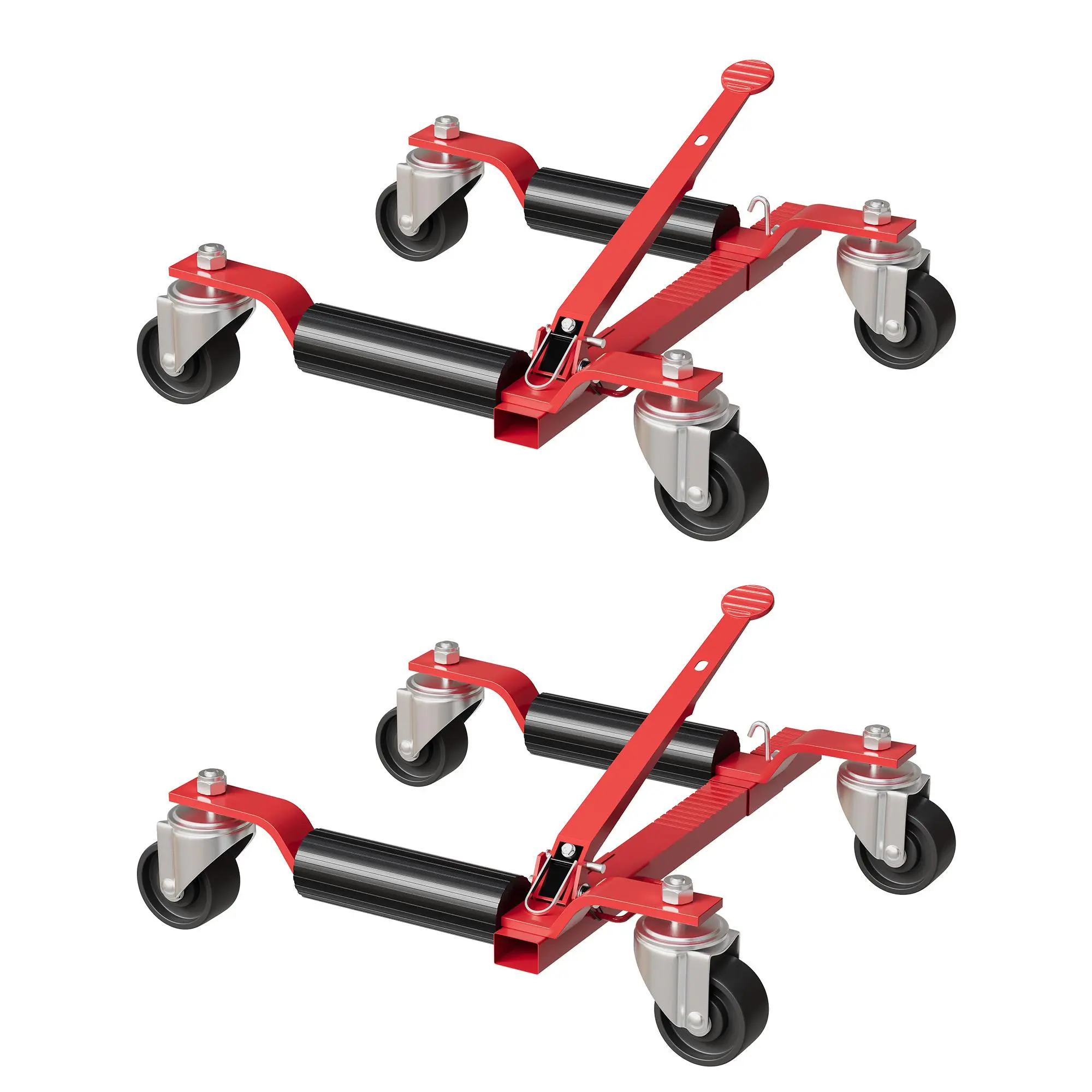 Mechanical Car Wheel Dolly Jack, 1500 lb Capacity, 12" Wheels, Quick Jack Car Lift, Portable Automotive Vehicle Tool for Vehicle Positioning & Auto Repair