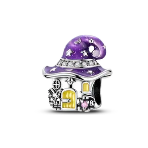MULA Luminous Wizard Hat House Charm, S925 Silver-plated with Color Changing Enamel and CZ, can be matched with Pandora bracelet, a perfect magical gift for women and girls for Halloween, Christmas