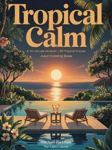 Tropical Calm Adult Coloring Book - 50 Tropical Scenes for Relaxation