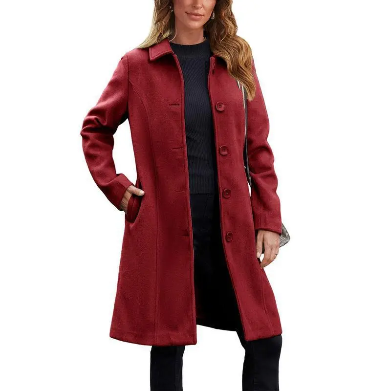 Single Breasted Coat Red