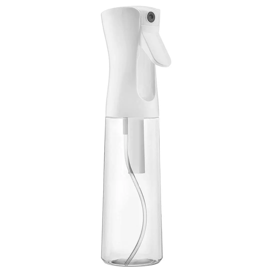 Continuous Ultra Fine Mist Empty Spray Bottle 200ml / 6.8oz, Durable, Leak-Proof Aerosol-Free Refillable Water Mister for Curly Hair Styling, Salon, Facial Skin Care, Essential Oil, Travel, Pet Grooming, Plant Watering & Household Cleaning
