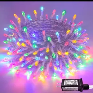 Decor Lights, 200 LED Multicolor Christmas Lights Clear Wire Outdoor Indoor, 66ft 8 Modes Colored String Lights Rainbow Christmas Lights Plug in for Christmas Tree Room Decorations