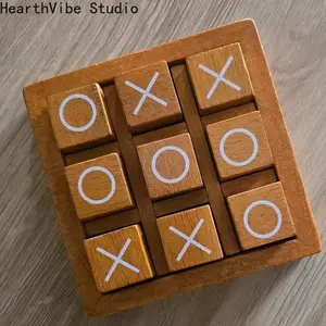 Wooden Tic-Tac-Toe (XO) Game — Educational Two-Player Tabletop Game for Kids | Focus & Logical Thinking Training | Parent-Child Interactive Toy