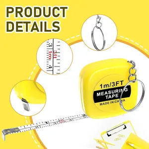 Colorful Mini Tape Measure Square Portable, Small Pocket Measuring Ruler for Home Use, Clothing Measurement Tool, Retractable Triple Circumference Gauge