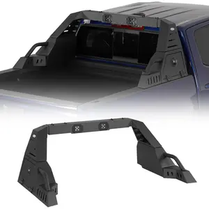 Hooke Road 20.7" High Adjustable Roll Bar w/ LED Spotlights & Storage Boxes For Mid Size Pickup Trucks Universal Automotive Accessories