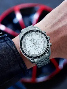 Top Luxury Waterproof Multifunctional Men's Watch, Business Casual Quartz Watch, Stainless Steel Butterfly Buckle Strap, Fashion Accessory