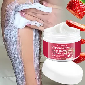 50g Strawberry Fast-Acting Hair Removal Wax, Gentle Pain-Free Formula with No Irritation, Thoroughly Removes Chest, Leg and Arm, Body Hair Remover