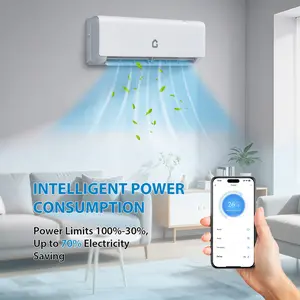 9000 BTU Wall-Mounted Ductless Mini Split Air Conditioner & Inverter Heat Pump - 230V, 18.5 SEER2 - Energy-Efficient Cooling & Heating - WiFi & Remote - Pre-Charged - Complete Installation Kit - For Rooms Up to 450 Sq.Ft-party gift