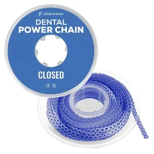 Dark Blue Dental Power Chain (Closed) – 15 ft Orthodontic Elastic Chain for Braces