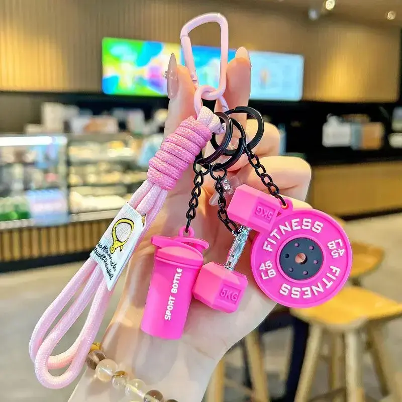 Veliora Gift S Fitness Keychain Set, MSilicone Dumbbell Kettlebell Weight Plate Keychains, Cute Keychain Gym Accessories for Men Women keychain gift high quality fashion jewelry jew lery