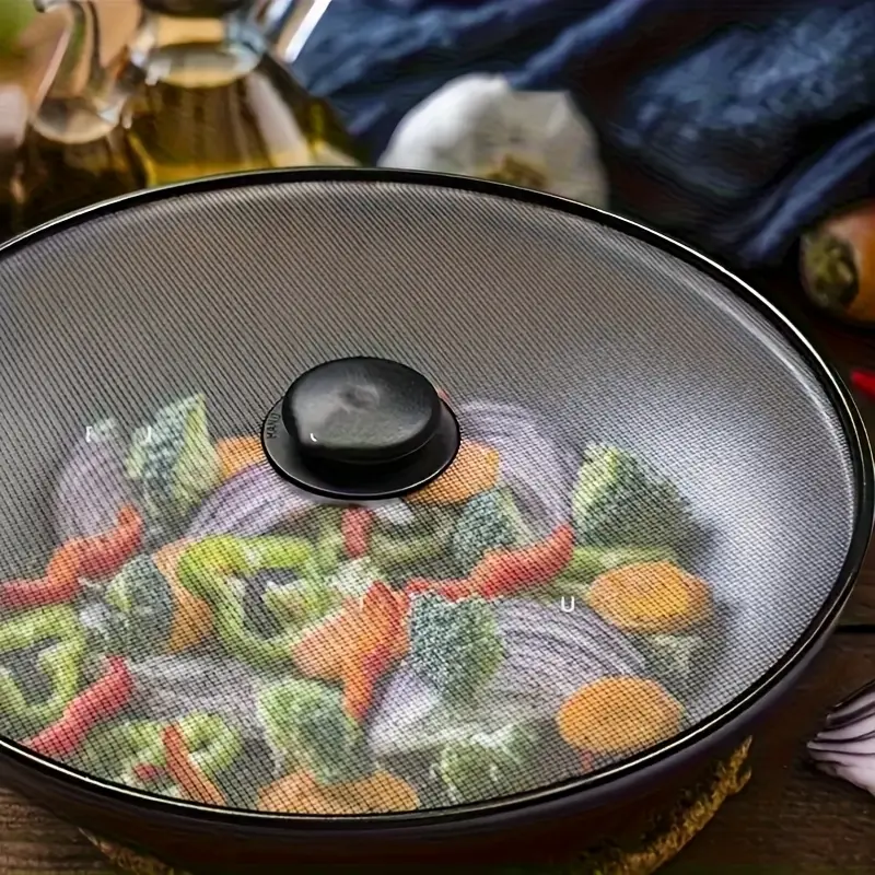 3Pcs Splatter Screen Set Heat-Resistant Stainless Steel Mesh Guards Fits 8-12 Inch Pots Prevent Oil Splash and Grease Mist Keep Food Fresh Ideal for Healthy Cooking Essential Kitchen Gadget