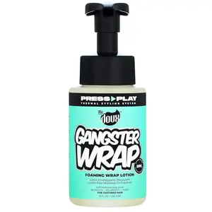 The Doux GANGSTER WRAP Foaming Wrap Lotion for Curly Hair – Heatless Curls & Anti-Frizz Styling Mousse – Curl Cream for Blowouts, Roller Sets, Pixie Cuts & Hair Wraps with Heat Protection