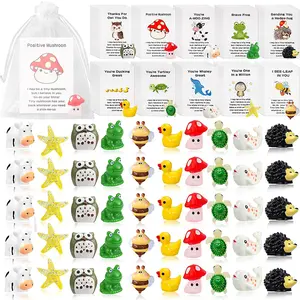 25/50set Mini Resin Figurine Gift Kit With Cards ,Staff Gift,Motivational Theme Employee Appreciation Gifts, Resin Ducks, Stars, Owl Figurines, Colleague Gift Bags, Teacher Appreciation ,Animal Pun whale turtle coworkers employee gifts