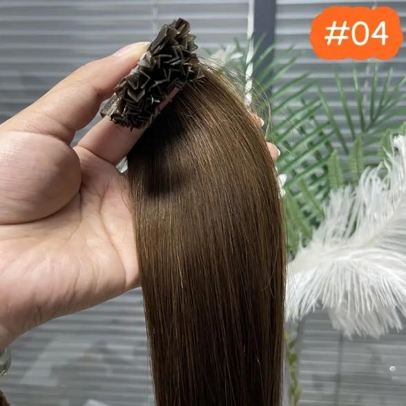 Capsule K Tip V Tip Fusion Keratin Human Hair Extensions, Brazilian Nail Hair 50pcs 30g 12-28 Inch, Silky Straight Natural Remy Hair, Invisible Pre-Bonded No Tangle No Shedding, Thick Soft Long-Lasting for Women Daily Party Salon Use