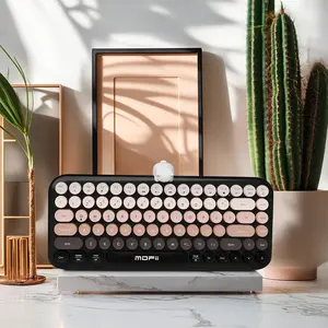 MOFii Blackberry Wireless Bluetooth Computer Keyboard | Cute Retro Style, Magnetic Bear, Universal for Desktops/Laptops/Phones, US QWERTY (Battery Not Included)