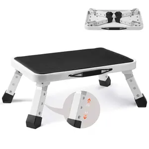 【Summervibes】VEVOR Step Stool 1-Step 330lbs Capacity, Folding Steel Step Ladder 3 Adjustable Height, Portable Toddler Step Stools for Adults, Non-Slip Sturdy Step Ladders for Office, RVs, Pets, Bathrooms,Bedrooms