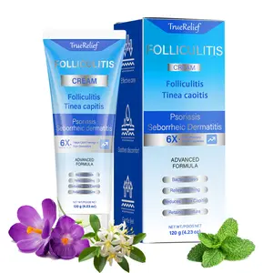 TrueRelief Folliculitis Soothing Cream, Organic Hair Follicle Care Cream for Scalp, Face and Body, Gently Soothes Folliculitis Discomfort, Repairs and Moisturizes Irritated Hair Follicles, Made with Natural Organic Ingredients, 120g