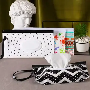2PCS Baby Wipe Case, Travel Tissue Holder, Wet Wipes Storage Bag, Reusable Wet Wipe Pouch for Travel，Mask Bags，Tissue Bags，Wet Wipes