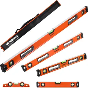 5-Piece Spirit Level Set 10" 16" 24" 32" 48" with Torpedo 45°/90°/180° Measuring Aluminium Alloy Tool Box for Home & Construction Heavy Duty Hardware High Accuracy Easy-to-Read Levels