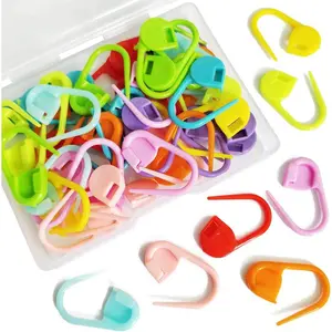 50 Colorful Knitting Markers - Crochet Clips & Pins, Locking Stitch Markers, DIY Craft Plastic Safety Pins, Weave Stitch  Clip Counter (10 Colors)