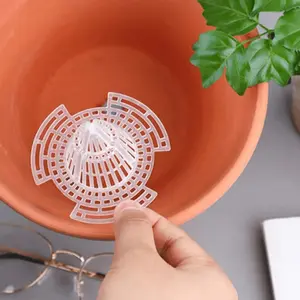 5pcs Flower pot gasket Cone shaped volcanic flowerpot mat Plastic mesh Succulent root Breathable and root rot resistant grid Breathable planting container