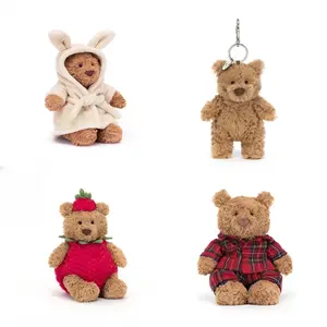 Bear Collection Barcelona Bear Eggplant Bee Love Bathrobe Plush Toy Collectible Teddy Bear Cute Stuffed Animal for Kids Bear Collection Soft Cuddly Gift