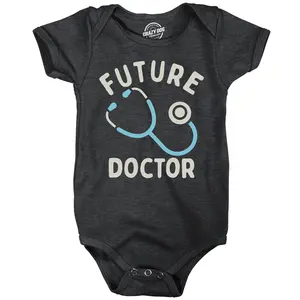 Future Doctor Baby Bodysuit Funny Sarcastic Stethoscope Graphic Novelty Jumper for Infants Funny Baby Onesies Funny Sarcastic Onesie Novelty Onesie Black -