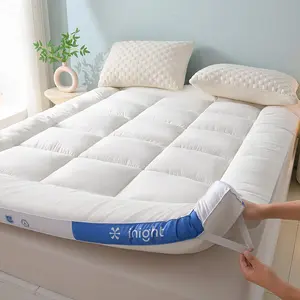 Luxury Thick Mattress Pad, Ultra Soft Cooling Topper, Breathable Quilted Cover, Foldable, Suitable for Bedroom, Dormitory, Car Hotel, Camping Tent